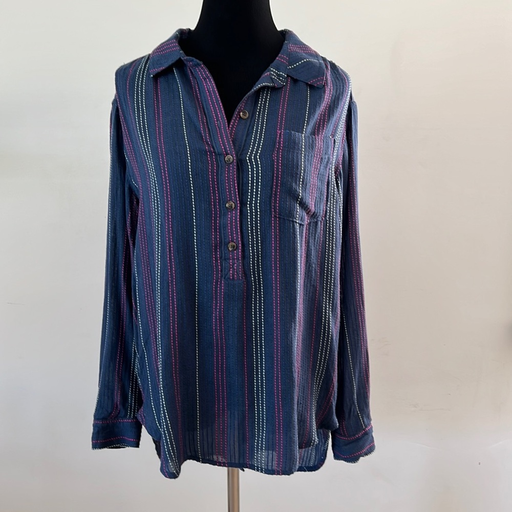 Anthropologie loose fitting, long sleeve blouse, size M